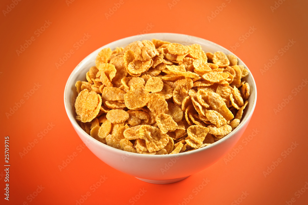 bowl with cornflakes bowl with cornflakes