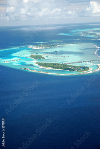 Maldivian island aerial view