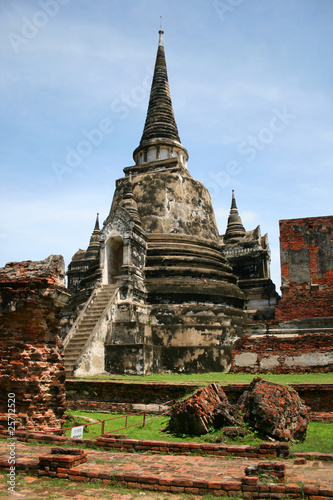 Ruins in the ancient city of Ayutthaya  Thailand.