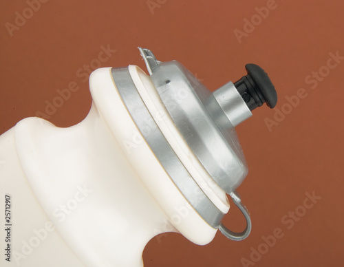 white plastic bike bottle isolated