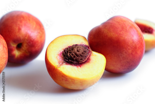Fresh nectarine on white background
