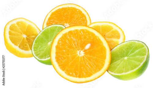 Orange, lemon and lemon.