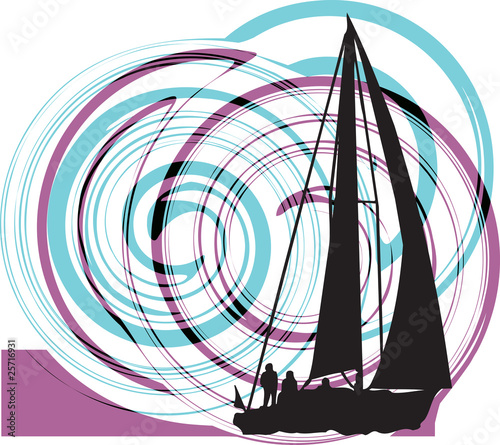 Sailing luxury yacht