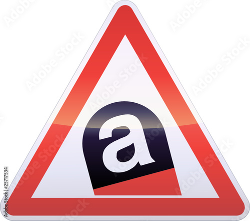 Panneau de signalisation danger amiante (métal détouré)
