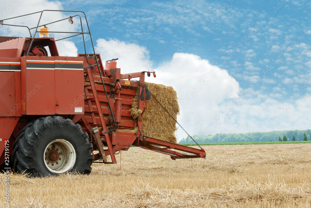 Fototapeta premium hay baler in the field