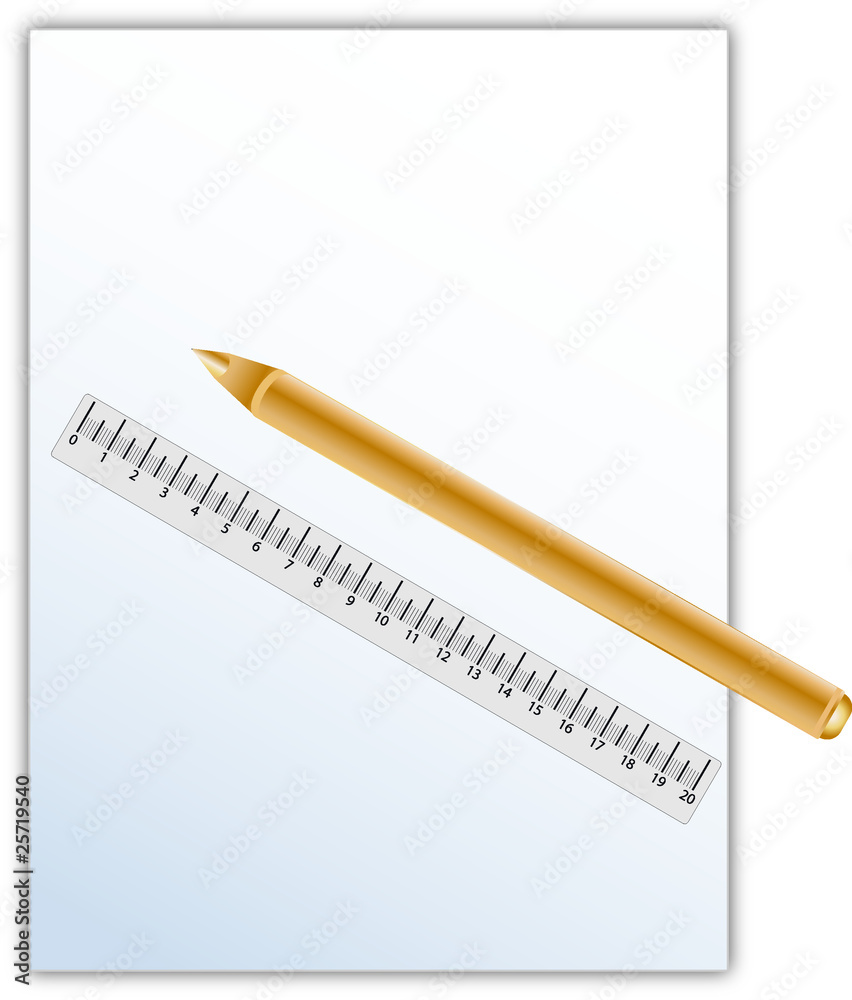 Papier, Kugelschreiber & Lineal Papier, Kugelschreiber & Lineal