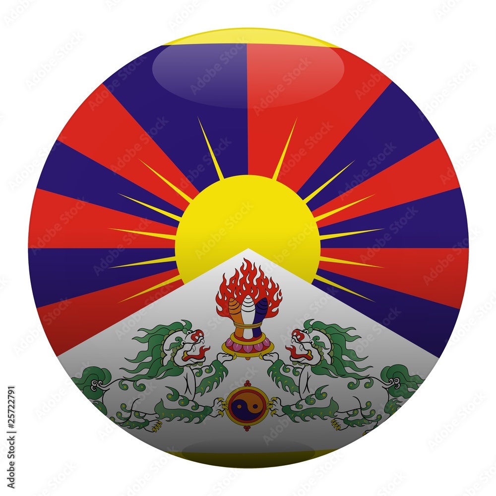 boule tibet ball drapeau flag Stock Illustration