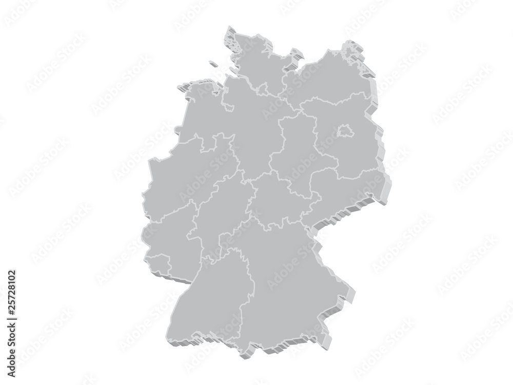Deutschlandkarte in 3D