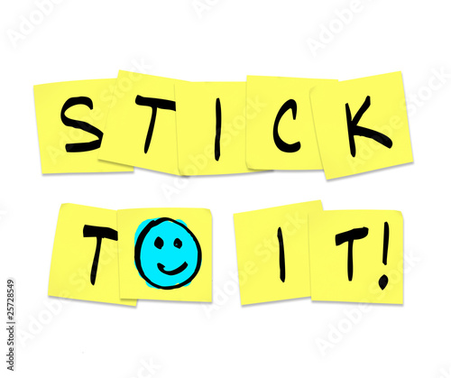 Stick To It - Words on Yellow Sticky Notes