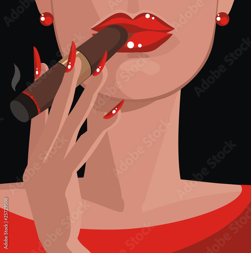 woman with a cigar