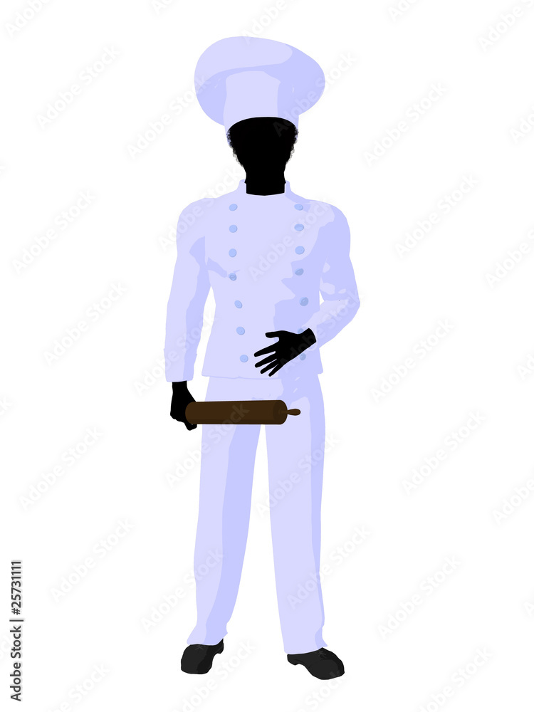 African American Chef Art Illustration Silhouette African American Chef Art Illustration Silhouette