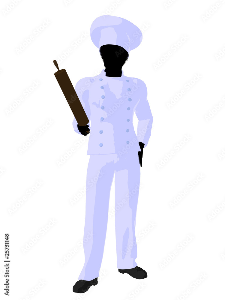 African American Chef Art Illustration Silhouette African American Chef Art Illustration Silhouette