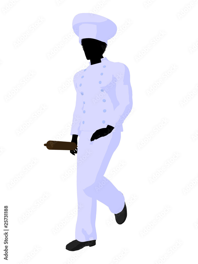 African American Chef Art Illustration Silhouette African American Chef Art Illustration Silhouette