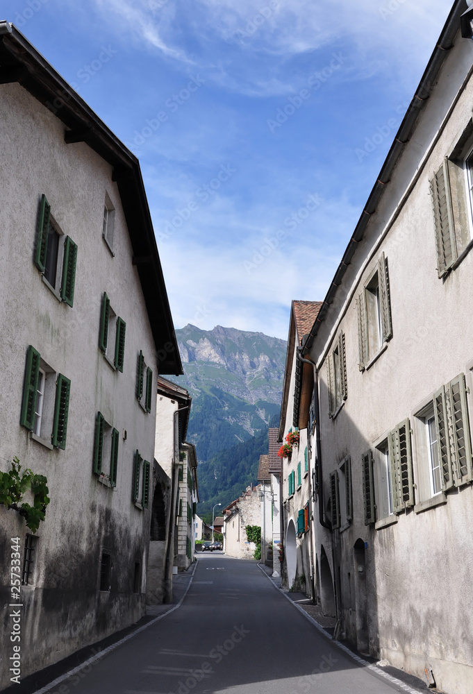 Fototapeta premium Maienfeld...suisse viticole