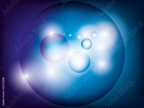 Obraz na płótnie Space bubbles glowing on blue and pink w salonie