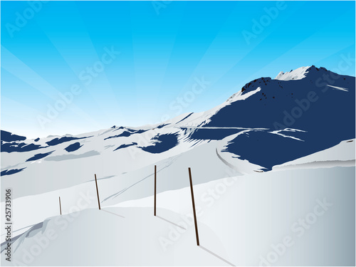 skiing in the moutains