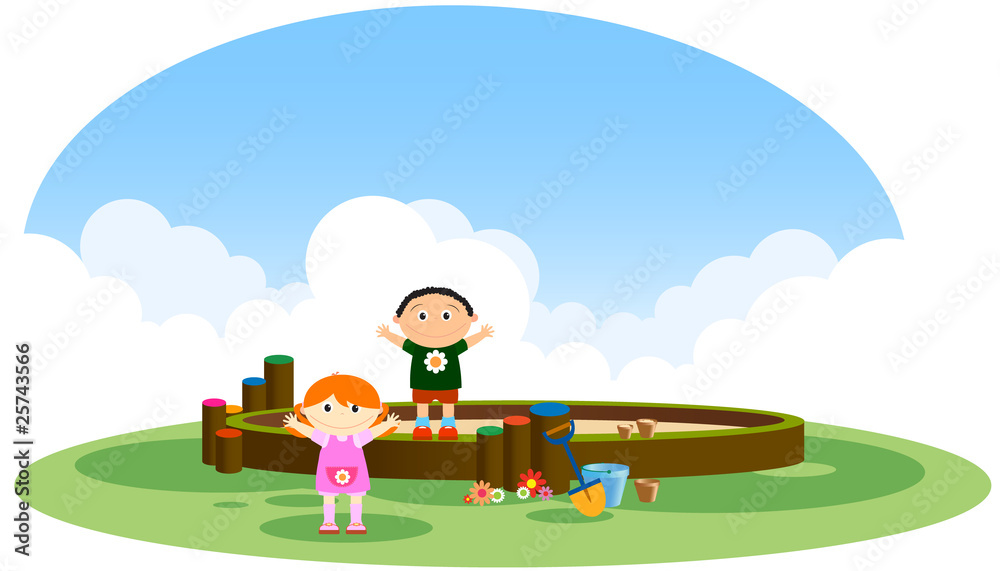 Obraz premium Children on a children's playground