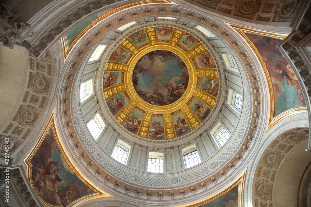 Dome of Les Invalides, Paris. Interior view