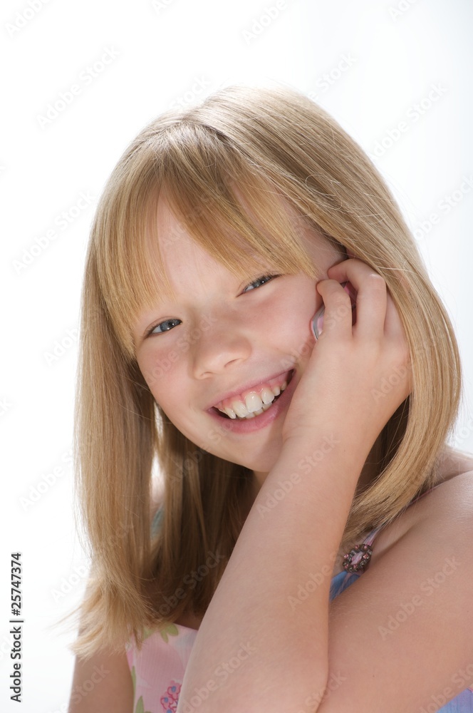 Smiling on the phone Smiling on the phone