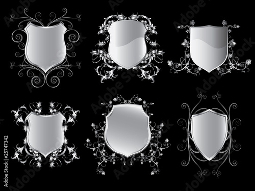 Collection of emblem shields vector