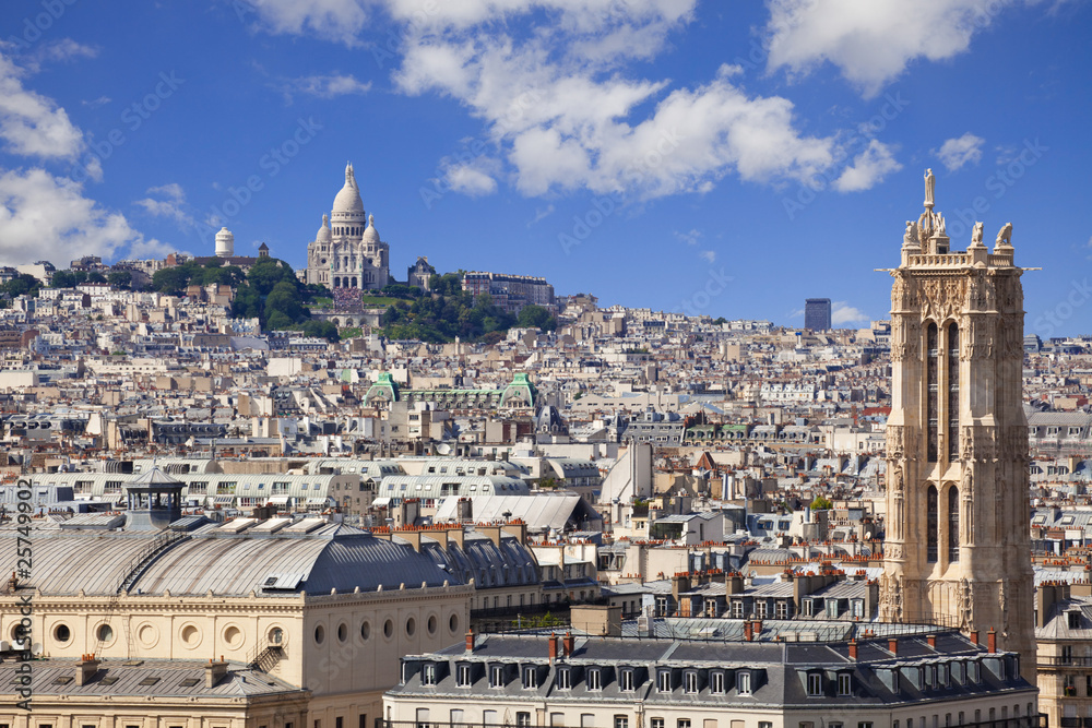 Paris Skyline: from St. Jacques tower to the Sacre Coeur