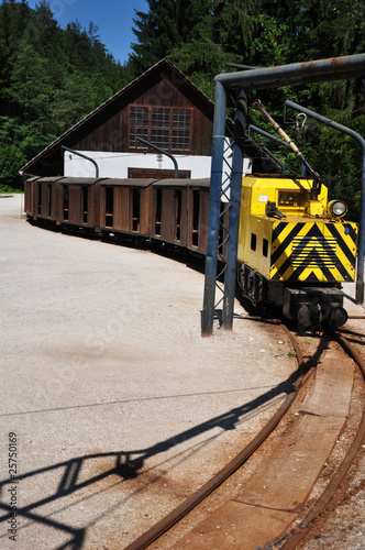 Mining train seen from a distance
