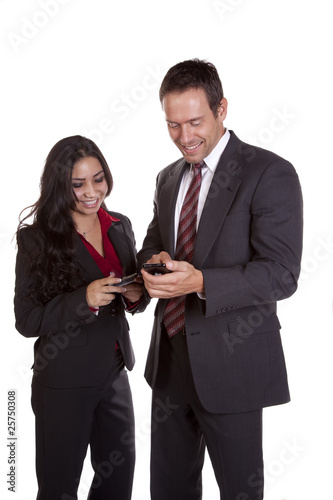 Man and woman texting