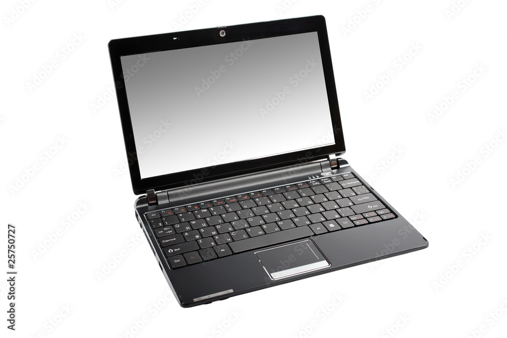 Small modern netbook isolated on white background. Small modern netbook isolated on white background.