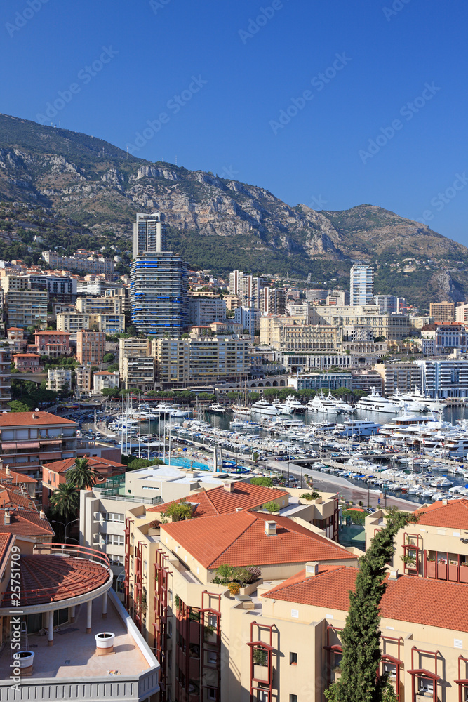 Cityscape of the principality Monaco, french riviera, Europe.