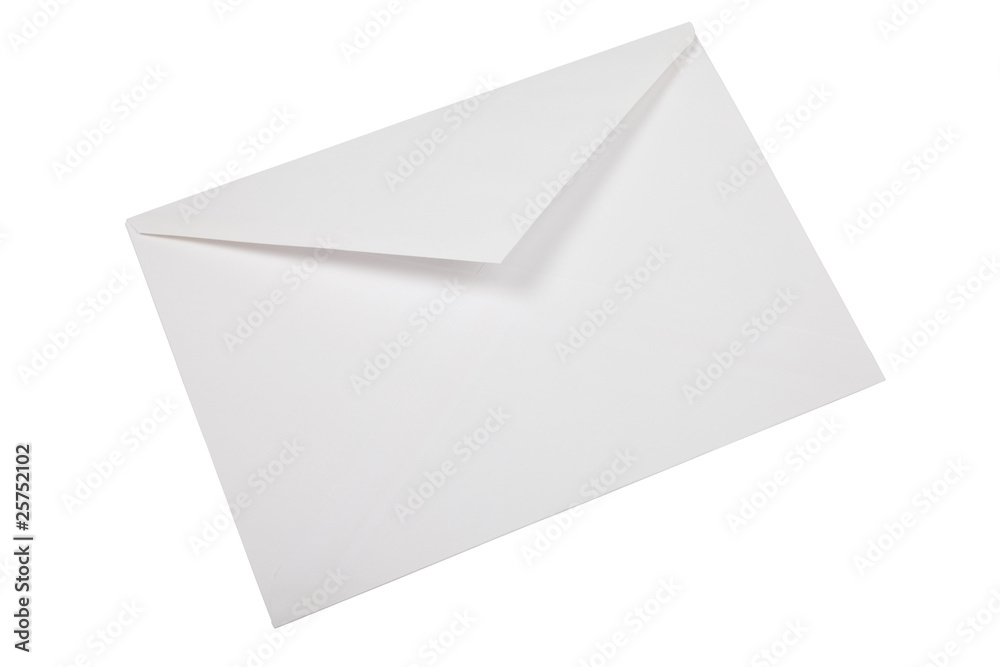 Unused white envelope isolated on white background. Unused white envelope isolated on white background.