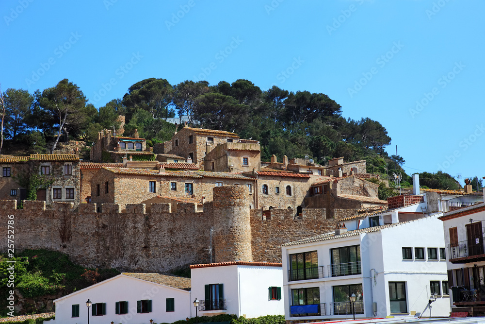Cityscape view of old Tossa de Mar, Costa Brava, Spain.