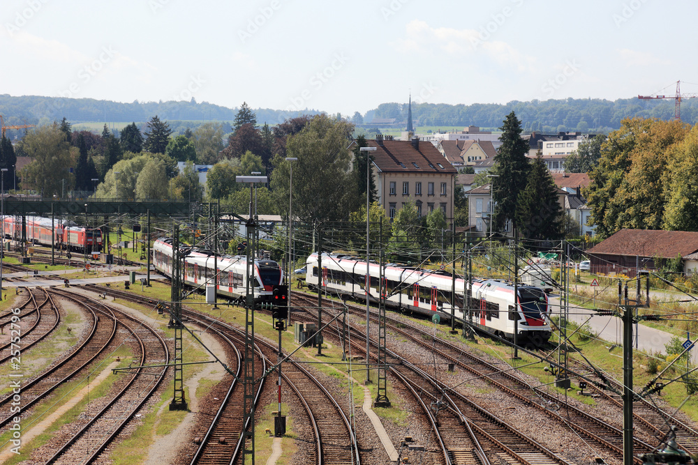 Swiss rail station in Kreuzlinge, Switzerland.