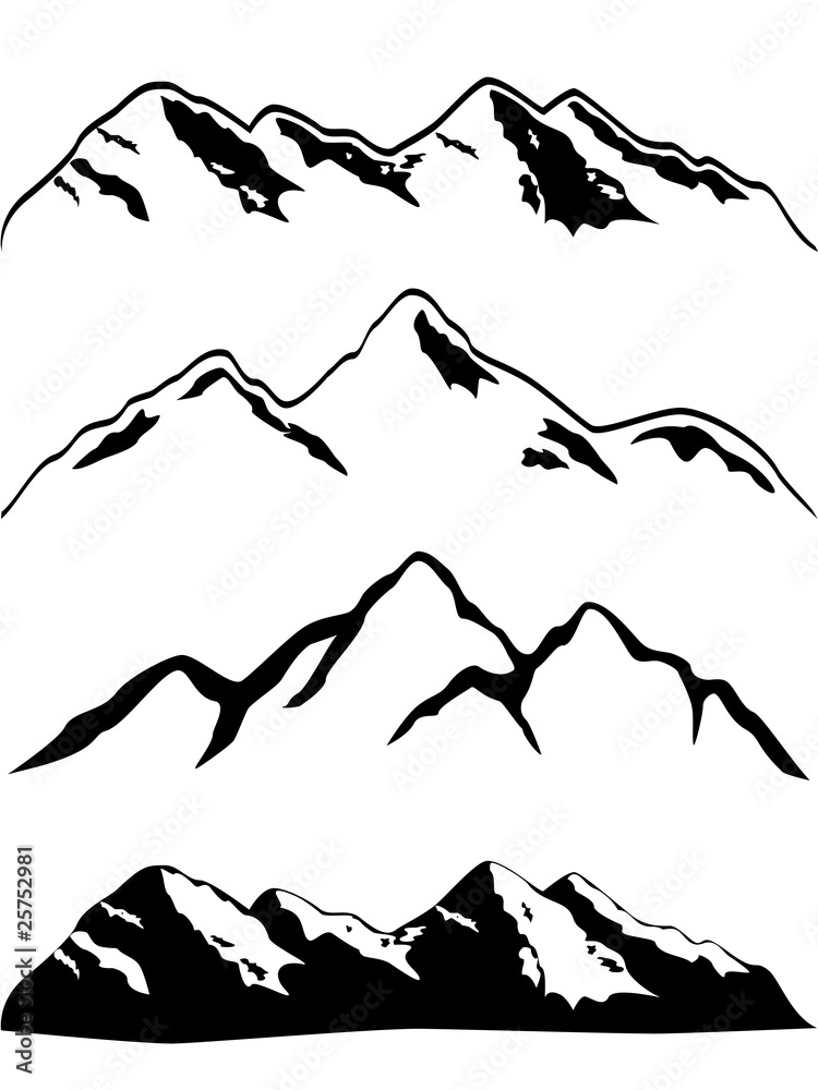 Naklejka premium Mountain peaks