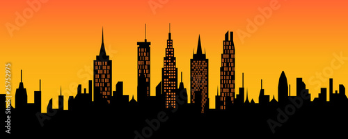 Cityscape at sunset
