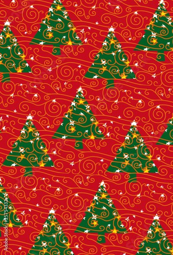 Christmas trees seamless vector wallpaper