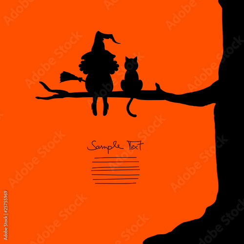 Witch & Cat on a Tree