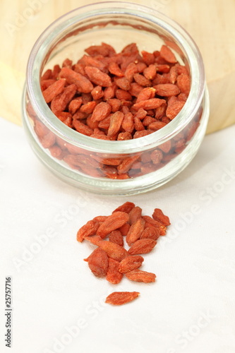 Bayas de Goji en vaso