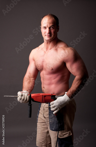 muscular construction worker