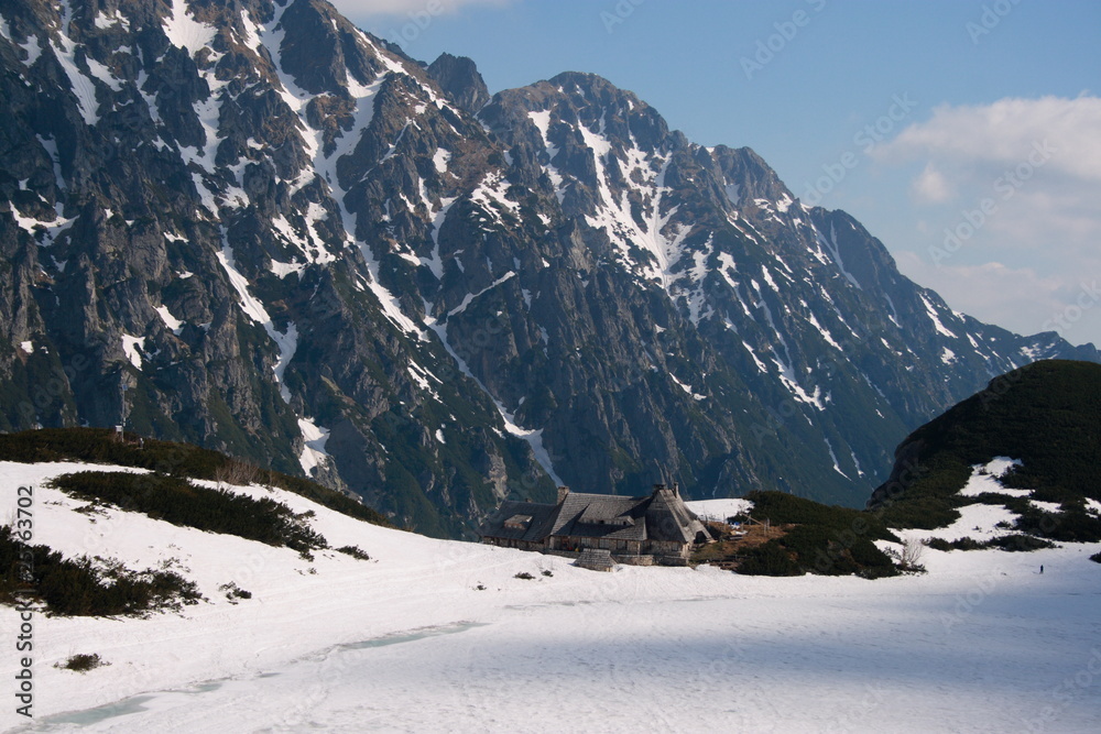The shelter in the Valley of five Polish Lakes in the Tatras