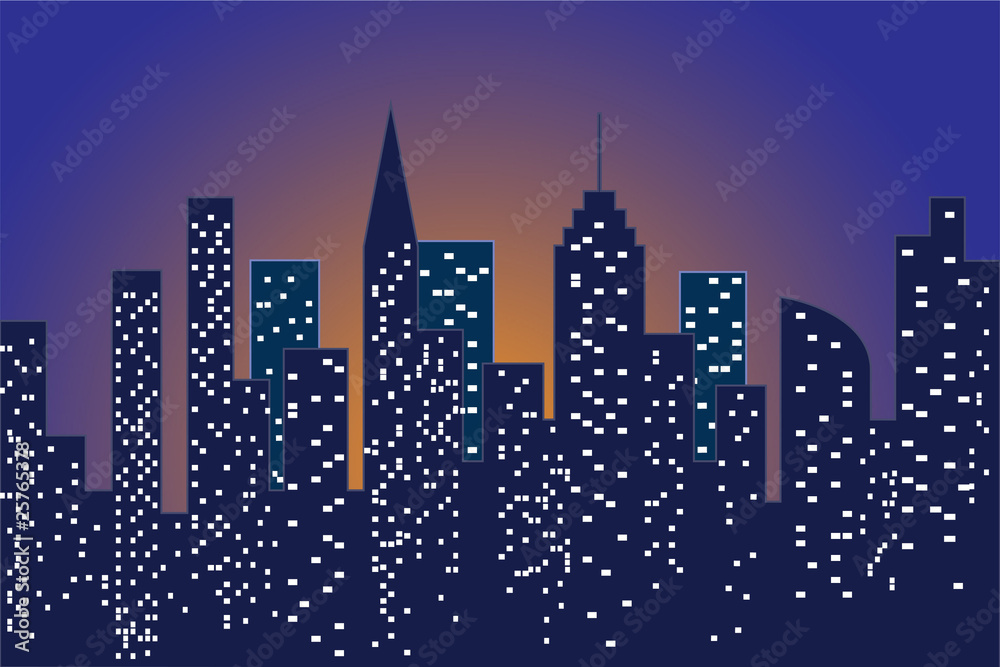 Fototapeta premium Silhouette of city