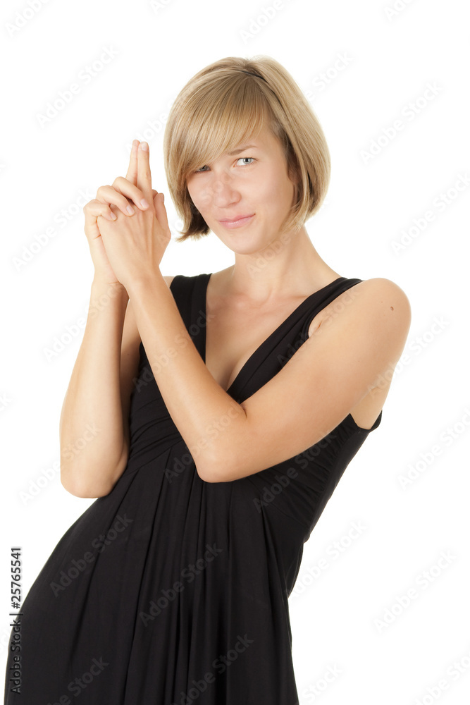 Young woman in black dress Young woman in black dress