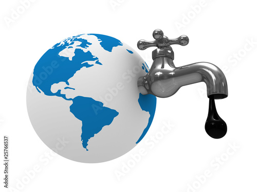 Oil stocks on earth. Isolat...