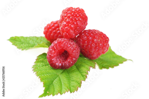 Quadro su tela Ripe red raspberries