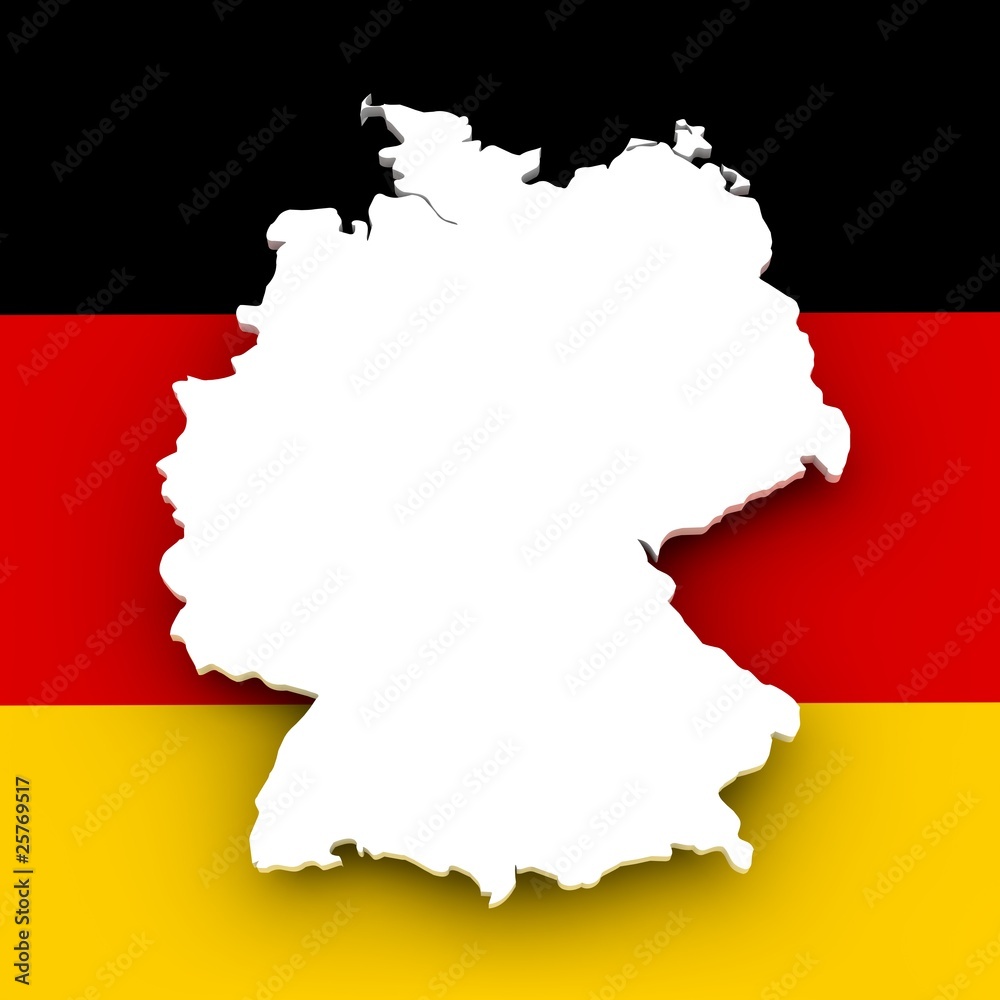 Deutschland, Landkarte mit Flagge Stock Illustration Adobe Stock