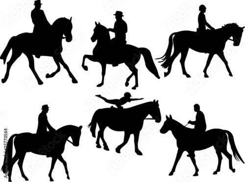 jockey silhouette collection vector