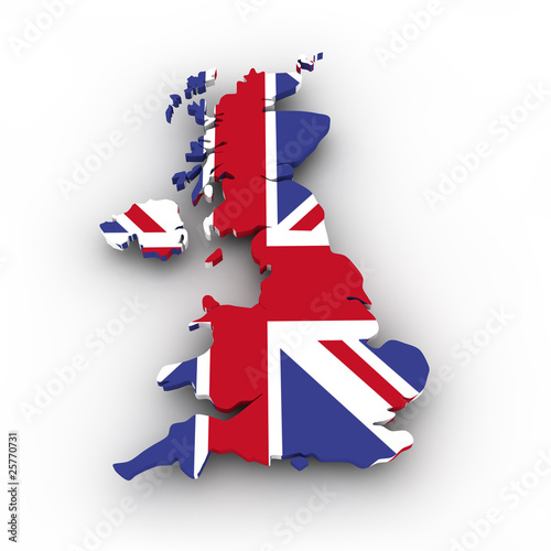 Landkarte von England, Großbritannien mit Flagge