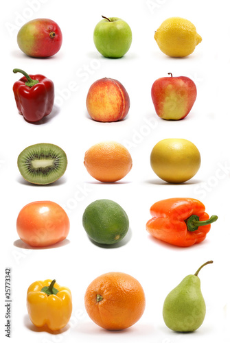 Fototapeta Naklejka Na Ścianę i Meble -  A set of different healthy and tasty fruits and vegetables