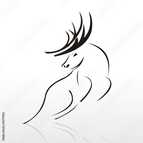 Silhouette of deer
