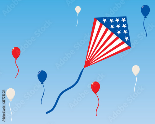 American Kite with Balloons