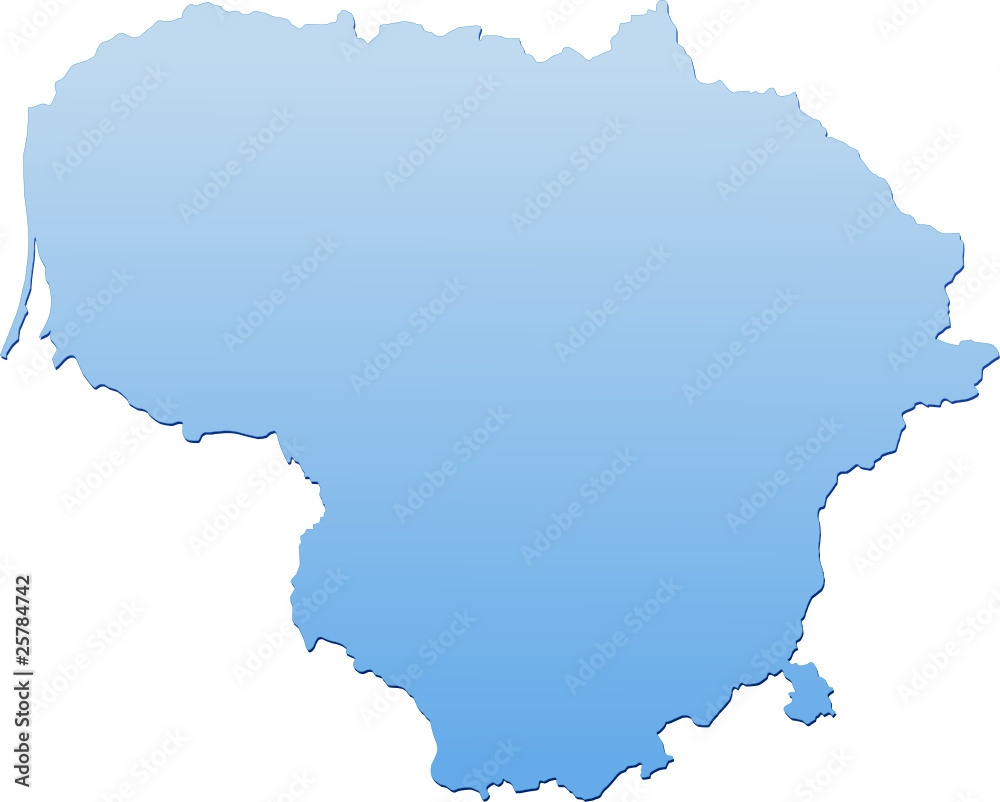 Carte de la Lituanie bleu (détouré)